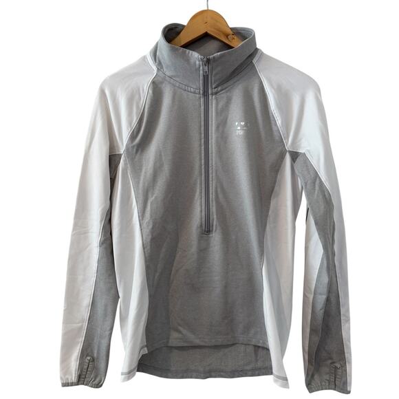 Victorias Secret Pink Athletic Quarter Zip Sweatshirt Gray M - Picture 1 of 6